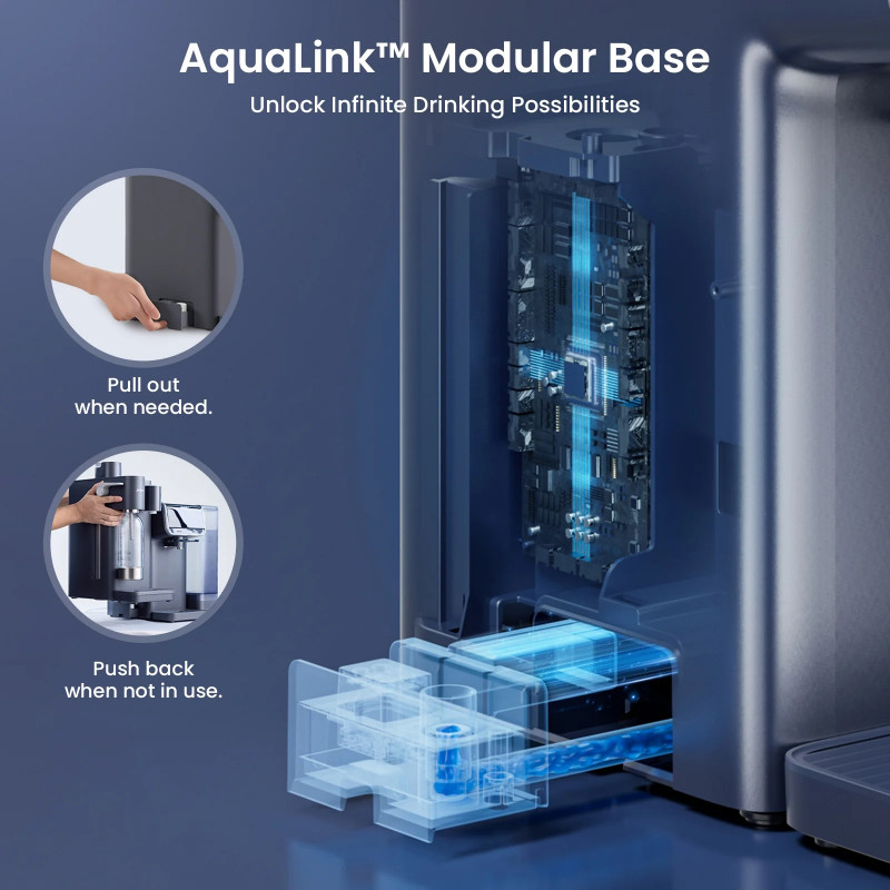 Modul suplimentar pentru apă carbogazoasă și apă rece Jimmy Matrix S9, pentru M9 Pro, 0,75 l, până la 2 sticle de câte 0,5 l, 10-15 °C, gri