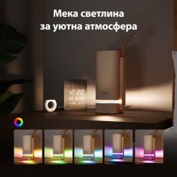 Proiector video Yaber T1 Pro, True 1080P Full HD, 40-120", Wi-Fi, Bluetooth 5.4, 8 W, 220 ISO lumeni, suport de 180°, focalizare automată, bej