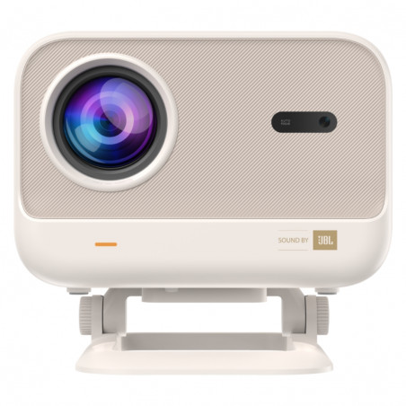 Proiector video Yaber L2s Plus, 1080P Full HD, 40–150″, Wi-Fi, Bluetooth, 2×8 W, 460 lumeni ISO, focalizare automată, bej