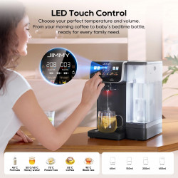 Sistem de purificare a apei Jimmy Matrix M9 Pro, 2200 W, 4 setări de debit, 6 setări de temperatură, filtrare în 7 etape, protecție UV, ecran tactil cu LED, protecție pentru copii, gri
