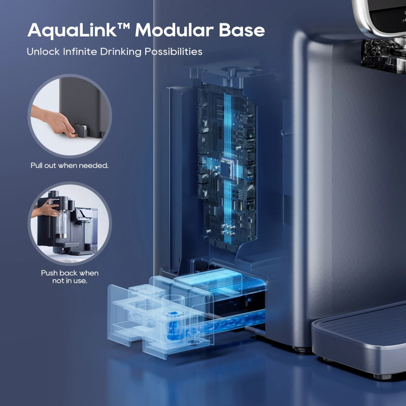 Sistem de purificare a apei Jimmy Matrix M9 Pro, 2200 W, 4 setări de debit, 6 setări de temperatură, filtrare în 7 etape, protecție UV, ecran tactil cu LED, protecție pentru copii, gri