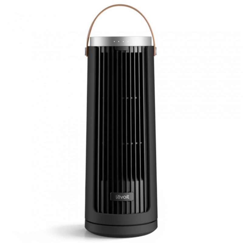 Ventilator portabil tip turn Levoit Windi Mini, 7,5 W, 5 trepte de viteză, oscilație, temporizator, telecomandă, negru