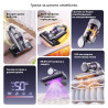 Aspirator anti-acarieni Jimmy BX8 Pro, 600 W, 0,5 l, 17 kPa, Pro-Brushroll, Sterilizare prin încălzire la 65 °C, Ultrasunete, UV, Ioni negativi, Filtrare în 6 etape, Gri/Violet