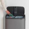 Coș de gunoi Brabantia Bo Touch 1001271, 2x30 l, deschidere lină și silențioasă, deschidere largă, gri închis