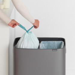 Coș de gunoi Brabantia Bo Touch 1001271, 2x30 l, deschidere lină și silențioasă, deschidere largă, gri închis