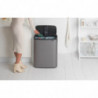 Coș de gunoi Brabantia Bo Touch 1001271, 2x30 l, deschidere lină și silențioasă, deschidere largă, gri închis