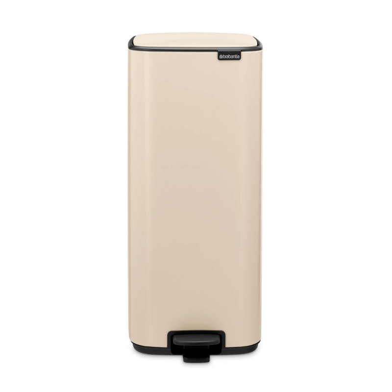 Coș de gunoi Brabantia Bo Pedal 1010124, 30 l, închidere ușoară, bază antiderapantă, bej