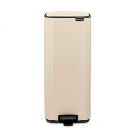 Coș de gunoi Brabantia Bo Pedal 1010124, 30 l, închidere ușoară, bază antiderapantă, bej