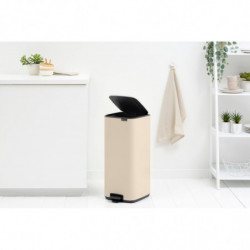 Coș de gunoi Brabantia Bo Pedal 1010124, 30 l, închidere ușoară, bază antiderapantă, bej