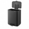 Coș de gunoi Brabantia Bo Pedal 1010133, 12 l, închidere ușoară, bază antiderapantă, acoperire minerală, gri închis