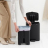 Coș de gunoi Brabantia Bo Pedal 1010133, 12 l, închidere ușoară, bază antiderapantă, acoperire minerală, gri închis