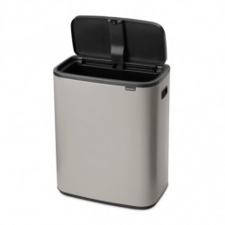 Coș de gunoi Brabantia Bo Touch 1010455, 60 l, deschidere lină și silențioasă, deschidere largă, gri deschis
