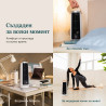 Ventilator portabil tip turn Levoit Windi Mini Plus, 7,5 W, 5 trepte de viteză, autonomie de până la 20 de ore, oscilație, temporizator, telecomandă, alb/negru