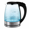 Fierbător electric Oliver Voltz OV51230AD, 1500 W, 1,8 l, corp din sticlă, bază rotativă la 360°, inox/negru
