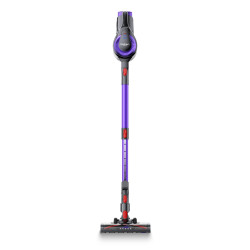 Aspirator vertical Yaber L10, 170 W, 0,6 l, 80 000 rpm, 35 min, 2 trepte de putere, Filtru HEPA, Iluminare LED a periei, Violet/Gri