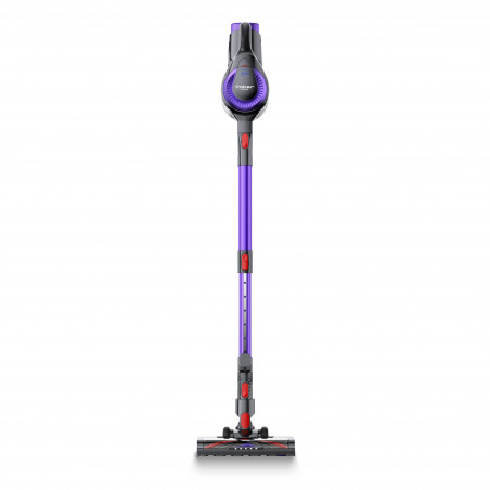 Aspirator vertical Yaber L10, 170 W, 0,6 l, 80 000 rpm, 35 min, 2 trepte de putere, Filtru HEPA, Iluminare LED a periei, Violet/Gri