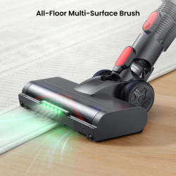 Aspirator vertical Yaber L10, 170 W, 0,6 l, 80 000 rpm, 35 min, 2 trepte de putere, Filtru HEPA, Iluminare LED a periei, Violet/Gri