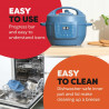 Multicooker Instant Pot Classic Mini 140800701, 800 W, 3,8 l, 7 programe, butoane „Favorite”, ecran LCD, oțel inoxidabil, albastru