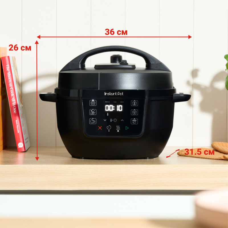 Multicooker Instant Pot Classic Mini 140800001, 800W, 3.8 l, 7 programe, Afisaj LCD, Otel inoxidabil, Negru