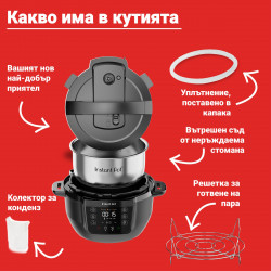 Multicooker Instant Pot Classic Mini 140800001, 800W, 3.8 l, 7 programe, Afisaj LCD, Otel inoxidabil, Negru