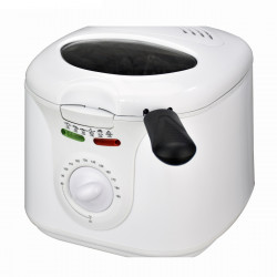 Friteuză Elite EDFF-1290W, 1300 W, 2 litri, 80-190 °C, fereastră de vizualizare, Cool Touch, alb
