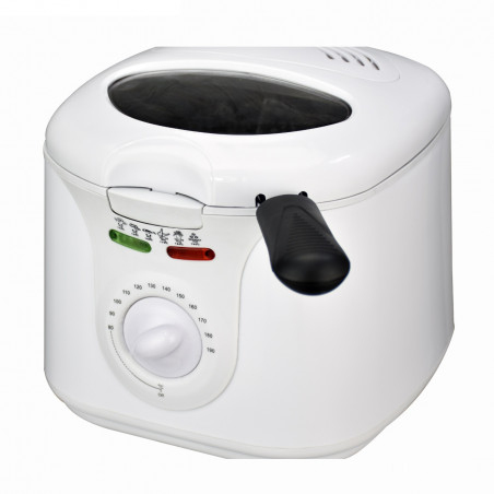 Friteuză Elite EDFF-1290W, 1300 W, 2 litri, 80-190 °C, fereastră de vizualizare, Cool Touch, alb