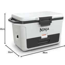 Lada frigorifica Ninja FrostVault FB151EUWH, 47 l, Pasiva, 80 doze, Pastreaza gheata pana la 6 zile, Compartiment uscat, Alba