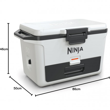 Lada frigorifica Ninja FrostVault FB151EUWH, 47 l, Pasiva, 80 doze, Pastreaza gheata pana la 6 zile, Compartiment uscat, Alba