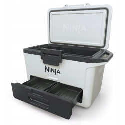 Lada frigorifica Ninja FrostVault FB151EUWH, 47 l, Pasiva, 80 doze, Pastreaza gheata pana la 6 zile, Compartiment uscat, Alba