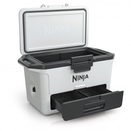 Lada frigorifica Ninja FrostVault FB151EUWH, 47 l, Pasiva, 80 doze, Pastreaza gheata pana la 6 zile, Compartiment uscat, Alba