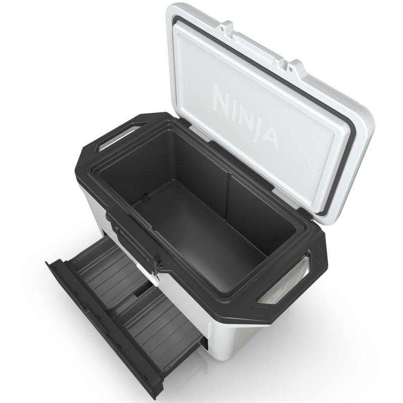 Lada frigorifica Ninja FrostVault FB151EUWH, 47 l, Pasiva, 80 doze, Pastreaza gheata pana la 6 zile, Compartiment uscat, Alba