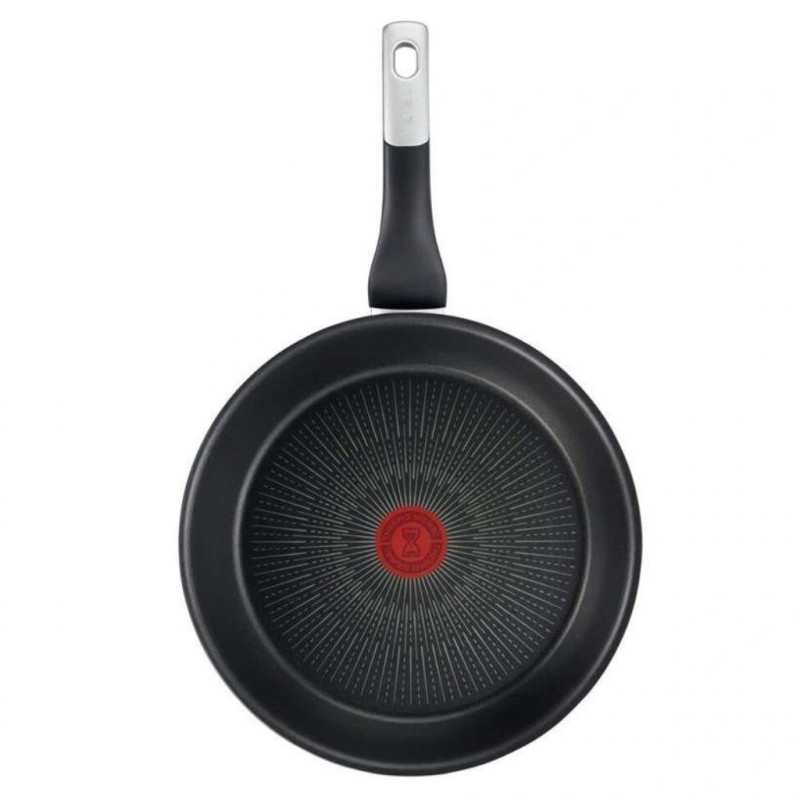La mâna a doua: Tiga Tefal G2550572, 26 cm, Thermo-Spot, acoperire antiaderentă din titan X6, pentru plite cu inducție, negru