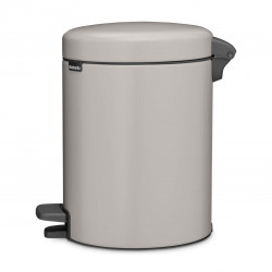 Coș de gunoi cu pedală Brabantia NewIcon 1010434, 5 l, închidere ușoară, bază antiderapantă, gri deschis