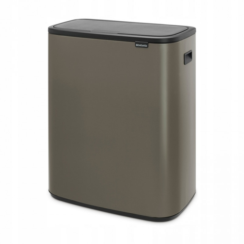 Coș de gunoi Brabantia Bo Touch 1001271, 2x30 l, deschidere lină și silențioasă, deschidere largă, gri închis