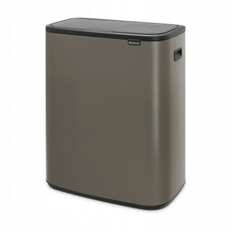 Coș de gunoi Brabantia Bo Touch 1001271, 2x30 l, deschidere lină și silențioasă, deschidere largă, gri închis