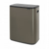 Coș de gunoi Brabantia Bo Touch 1001271, 2x30 l, deschidere lină și silențioasă, deschidere largă, gri închis
