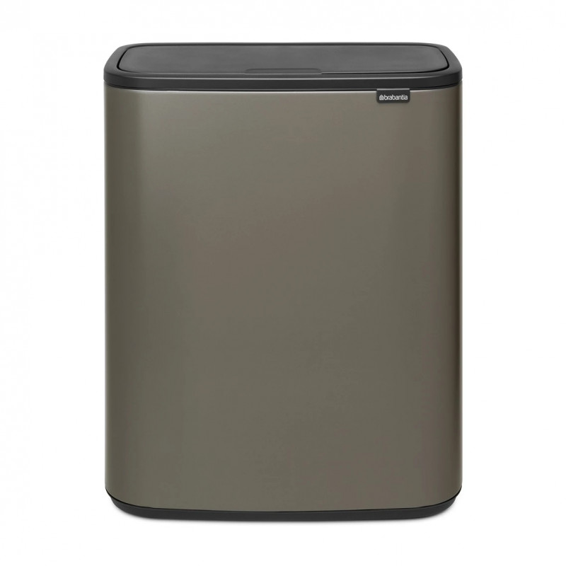 Coș de gunoi Brabantia Bo Touch 1001271, 2x30 l, deschidere lină și silențioasă, deschidere largă, gri închis