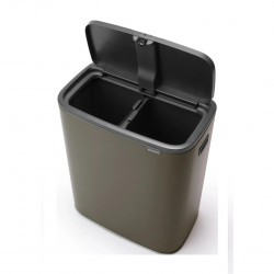 Coș de gunoi Brabantia Bo Touch 1001271, 2x30 l, deschidere lină și silențioasă, deschidere largă, gri închis