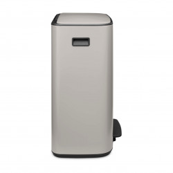 Coș de gunoi Brabantia Bo Pedal 1010450, 2x30 l, închidere lină, bază antiderapantă, gri deschis