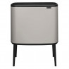 Coș de gunoi Brabantia Bo Touch 1010451, 36 l, deschidere lină și silențioasă, deschidere largă, gri deschis