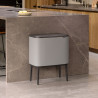 Coș de gunoi Brabantia Bo Touch 1010451, 36 l, deschidere lină și silențioasă, deschidere largă, gri deschis