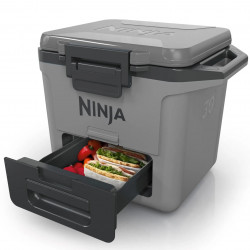 Lada frigorifica Ninja FrostVault FB131EUGY, 28 l, Pasiva, 48 doze, Pastreaza gheata pana la 5 zile, Compartiment uscat, Gri