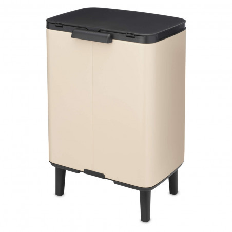 Coș de gunoi Brabantia Bo Small Hi 1010462, 12 l, deschidere lină și silențioasă, bază antiderapantă, bej