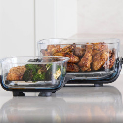Friteuză cu aer cald 4-în-1 Ninja CRISPi FN102EU, 1700 W, 3,8 + 1,4 l, 70-185 °C, TempWare, plăci ceramice, fără PFAS, design portabil, alb