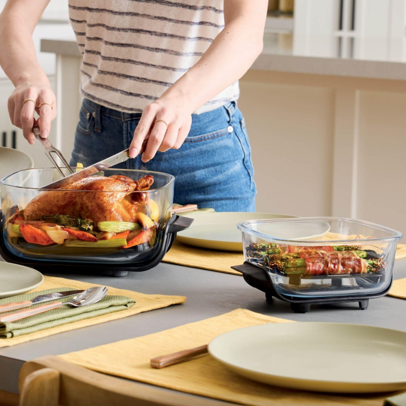 Friteuză cu aer cald 4-în-1 Ninja CRISPi FN102EU, 1700 W, 3,8 + 1,4 l, 70-185 °C, TempWare, plăci ceramice, fără PFAS, design portabil, alb