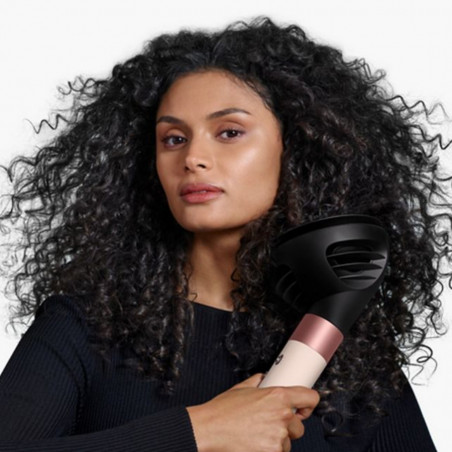 Ondulator de păr Dyson HS08 Airwrap i.d.™ Curly + Coily 142899-01 AmSi/PkCp, 1300 W, 13,5 l/s, Ondulare automată, Ionizare, 3 viteze, 3 niveluri de temperatură, Bluetooth, Mătase chihlimbarie/roz șampanie