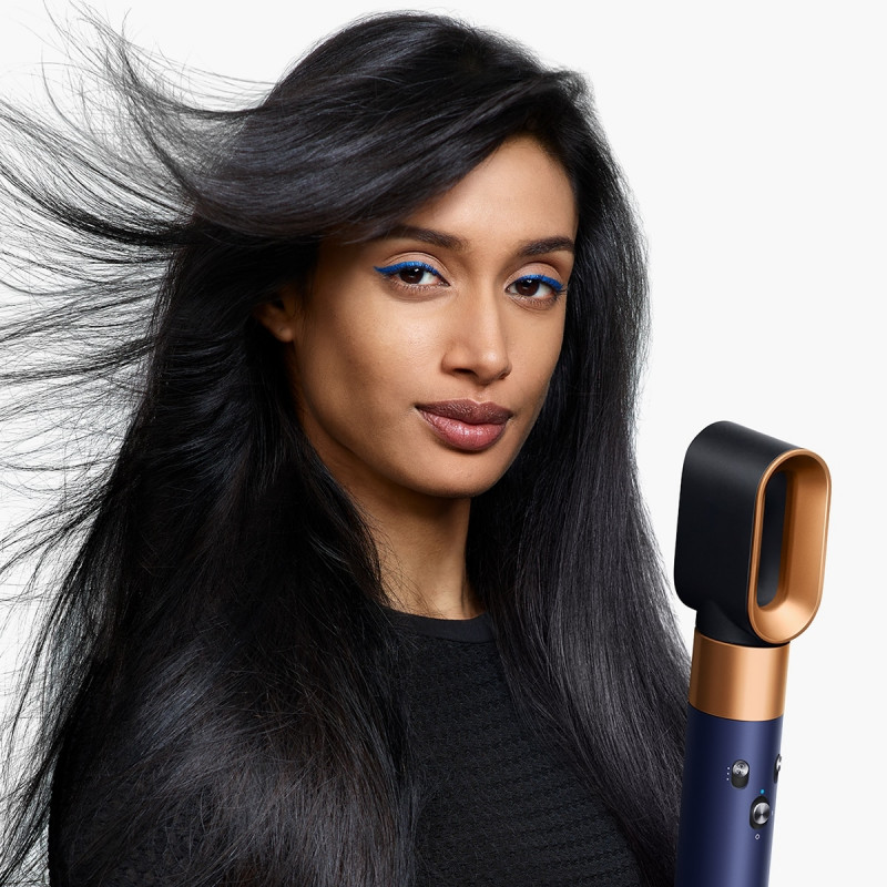 Ondulator de par Dyson 107163-01 HS08 Airwrap i.d.™ T1/T2 PBu/RCo Straight + Wavy, 1300 W, 13,5 l/s, Ondulare automata, Ionizare, 3 viteze, 3 temperaturi, Bluetooth, Bleumarin/Cupru