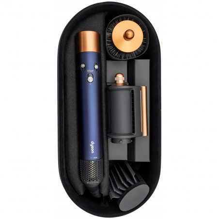 Ondulator de par Dyson 107163-01 HS08 Airwrap i.d.™ T1/T2 PBu/RCo Straight + Wavy, 1300 W, 13,5 l/s, Ondulare automata, Ionizare, 3 viteze, 3 temperaturi, Bluetooth, Bleumarin/Cupru