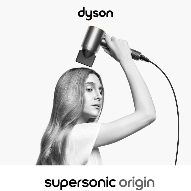 Uscător de păr Dyson Supersonic Origin HD07 Ni/Cop 107830-01, 1600 W, 3 viteze, 4 niveluri de temperatură, 110 000 rpm, ionizare, Air Multiplier, culoare nichel/cupru