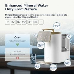 Sistem de purificare a apei NatureFlow Y6 Ultra, 5 litri, apă caldă și rece, filtrare în 10 etape, osmoză inversă, alb/auriu
